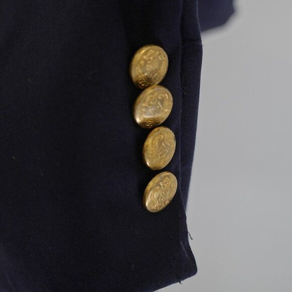 Hart Schaffner Marx Wool Blue 2 Gold Button Blazer 42R / Slim 44R - Picture 3 of 14